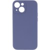 Чехол Silicone Case Full Camera Protective (AA) NO LOGO для Apple iPhone 15 Plus (6.7 дюйма) Серый / Lavender Gray