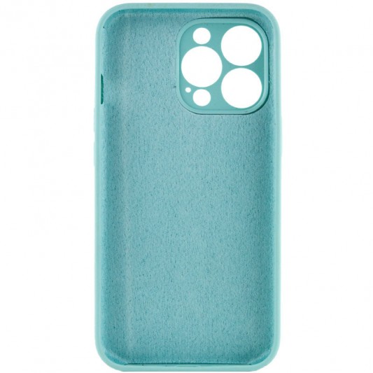 Чехол Silicone Case Full Camera Protective (AA) NO LOGO для Apple iPhone 15 Pro Max (6.7"), Бирюзовый / Marine Green - изображение 3