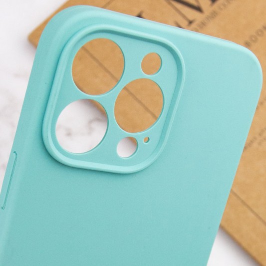 Чехол Silicone Case Full Camera Protective (AA) NO LOGO для Apple iPhone 15 Pro Max (6.7"), Бирюзовый / Marine Green - изображение 5