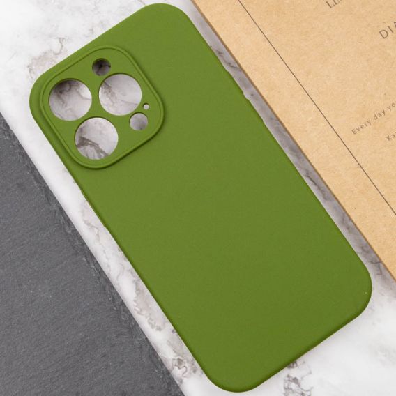 Чехол Silicone Case Full Camera Protective (AA) NO LOGO для Apple iPhone 15 Pro Max (6.7"), Зеленый / Dark Olive