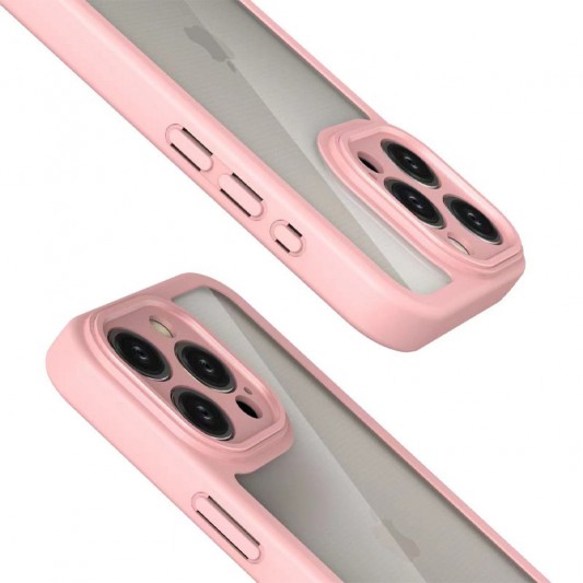 TPU чохол Transparent + Colour 1,5mm для Apple iPhone 12 Pro Max (6.7") Pink - зображення 1 