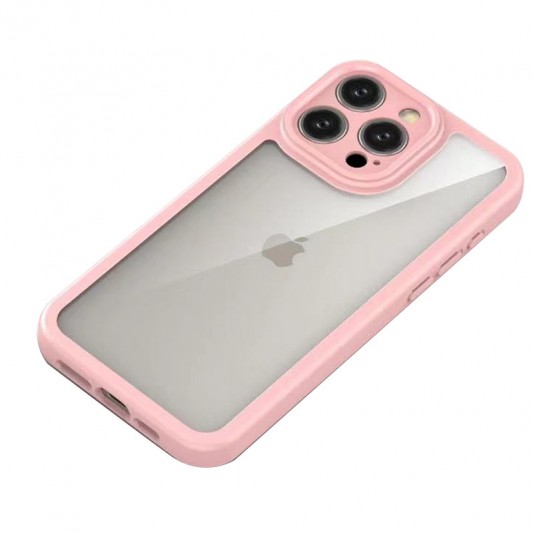 TPU чохол Transparent + Colour 1,5mm для Apple iPhone 12 Pro Max (6.7") Pink - зображення 2 