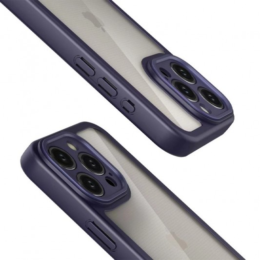 TPU чохол Transparent + Colour 1,5mm для Apple iPhone 12 Pro Max (6.7") Purple - зображення 1 