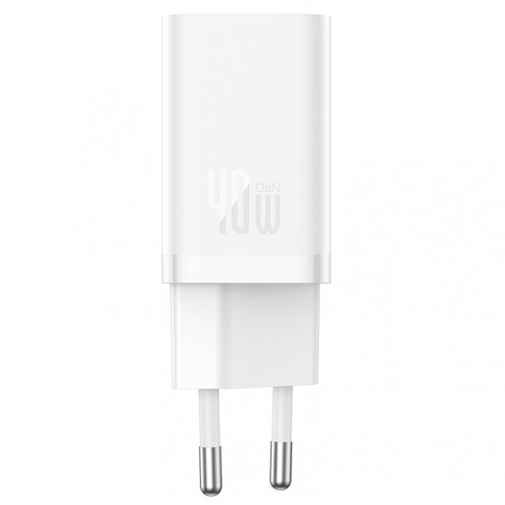 Блочок для зарядки Baseus GaN5 Pro OS + Type-C to Type-C 40W (CCGP18010), White