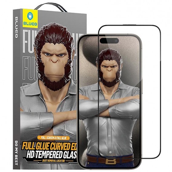 Захисне 3D скло Blueo Hot Bending для Apple iPhone 15 Pro Max (6.7"), Чорний
