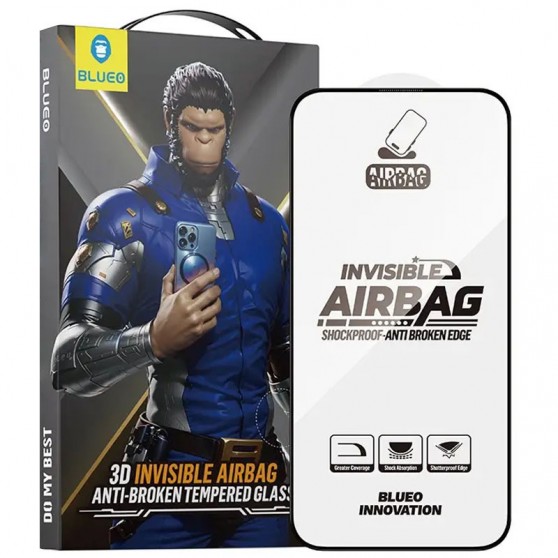Захисне 3D скло Blueo Invisible Airbag Anti-broken для Apple iPhone 14 Pro / 15 / 16 (6.1") Чорний