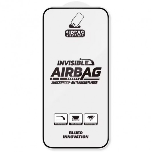 Защитное 3D стекло Blueo Invisible Airbag Anti-broken для Apple iPhone 14 Pro / 15 / 16 (6.1") Черный - изображение 1