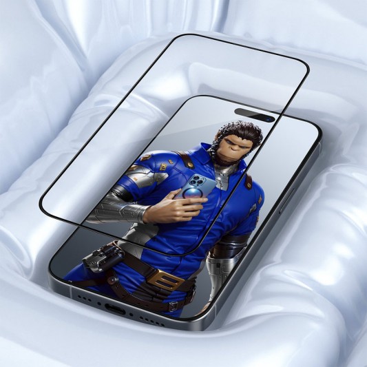 Защитное 3D стекло Blueo Invisible Airbag Anti-broken для Apple iPhone 14 Pro / 15 / 16 (6.1") Черный - изображение 4