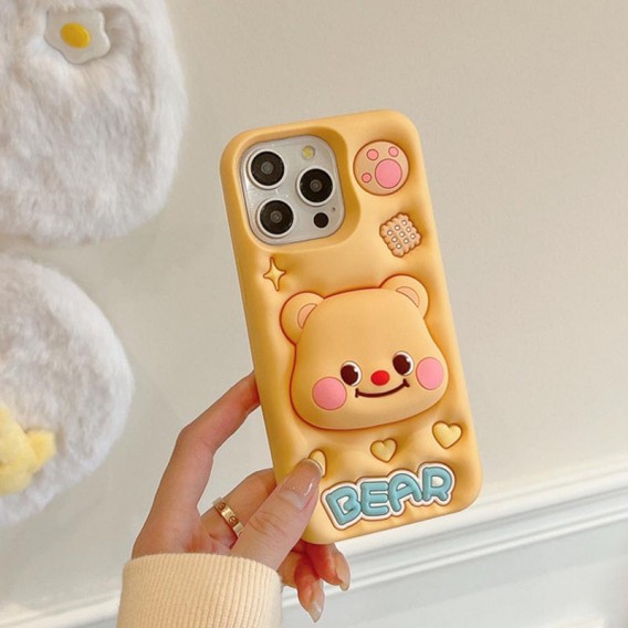 Силіконовий чохол Funny 3D для Apple iPhone 12 Pro Max (6.7"), Little bear