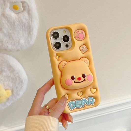 Силиконовый чехол Funny 3D для Apple iPhone 13 Pro Max (6.7"), Little bear - изображение 4