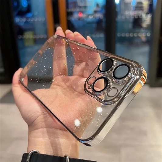Чохол TPU+PC Glittershine для Apple iPhone 13 Pro (6.1"), Silver - зображення 3 