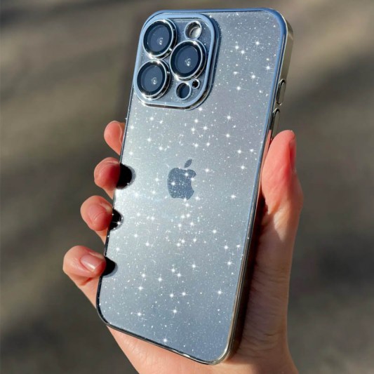 Чохол TPU+PC Glittershine для Apple iPhone 13 Pro (6.1"), Silver - зображення 4 