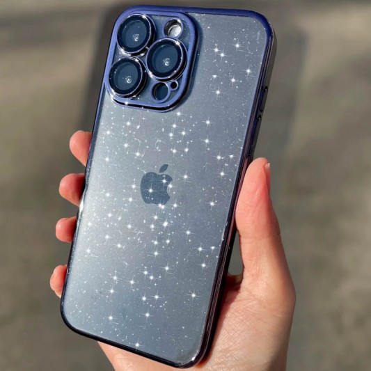 Чехол TPU+PC Glittershine для Apple iPhone 14 Pro (6.1") Dark Blue - изображение 1