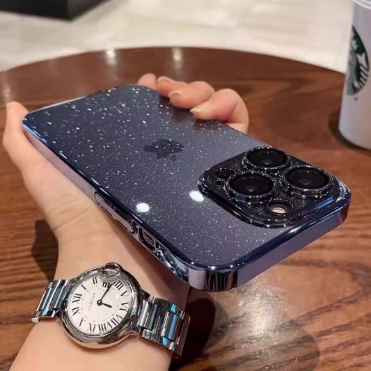 Чехол TPU+PC Glittershine для Apple iPhone 14 Pro (6.1") Dark Blue - изображение 2