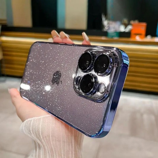 Чехол TPU+PC Glittershine для Apple iPhone 14 Pro (6.1") Dark Blue - изображение 3