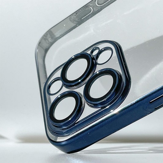 Чехол TPU+PC Glittershine для Apple iPhone 14 Pro (6.1") Dark Blue - изображение 4