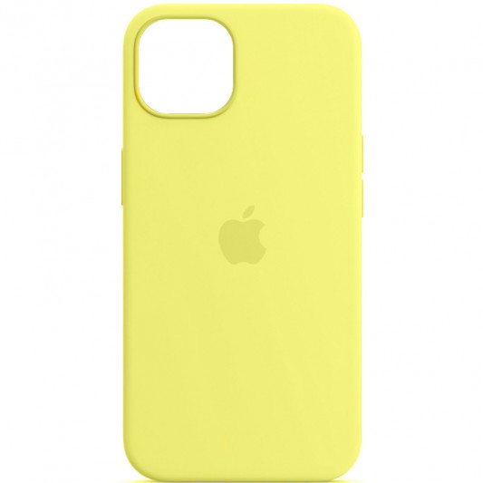 Чехол Silicone case (AAA) with Magsafe and Animation для Apple iPhone 13 (6.1") Желтый / Lemon Zest - изображение 1