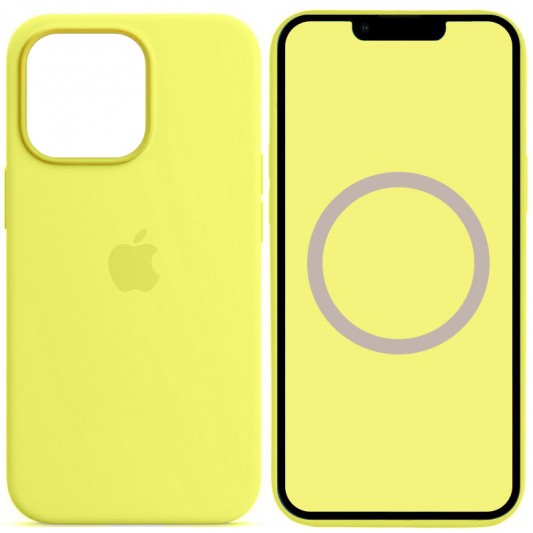 Чохол Silicone case (AAA) with Magsafe and Animation для Apple iPhone 13 Pro (6.1") Жовтий / Lemon Zest