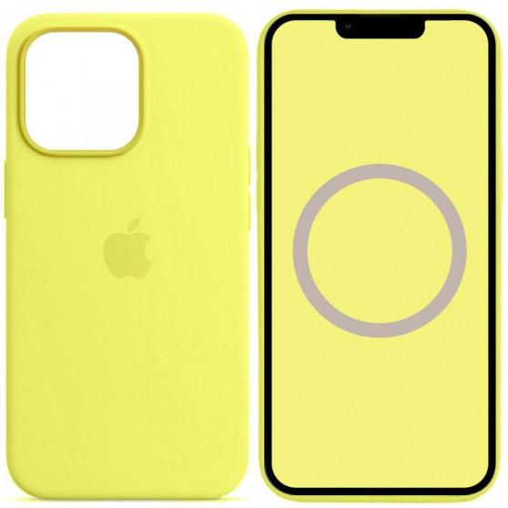 Чехол Silicone case (AAA) with Magsafe and Animation для Apple iPhone 13 Pro (6.1") Желтый / Lemon Zest
