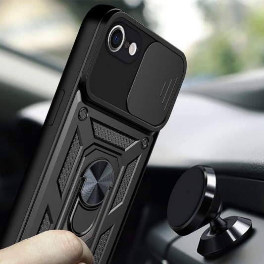 Ударостійкий чохол Camshield Serge Ring для Apple iPhone 7 / 8 / SE (2020) (4.7") Чорний - зображення 2 