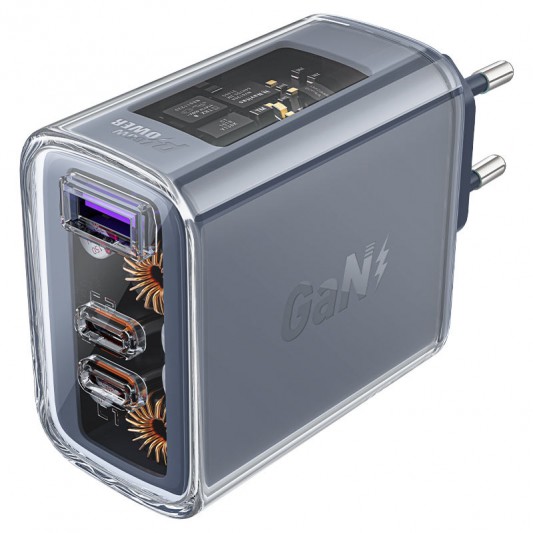СЗУ Acefast A45 Exploration series PD65W GaN (1USB-A/2C) Mica gray - изображение 1
