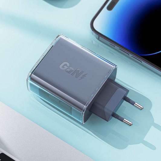 СЗУ Acefast A45 Exploration series PD65W GaN (1USB-A/2C) Mica gray - изображение 2