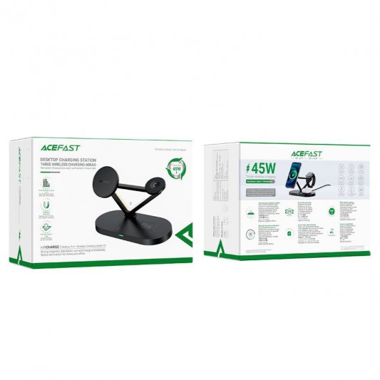 Бездротова зарядка Acefast E9 3-in-1, Black - зображення 4 