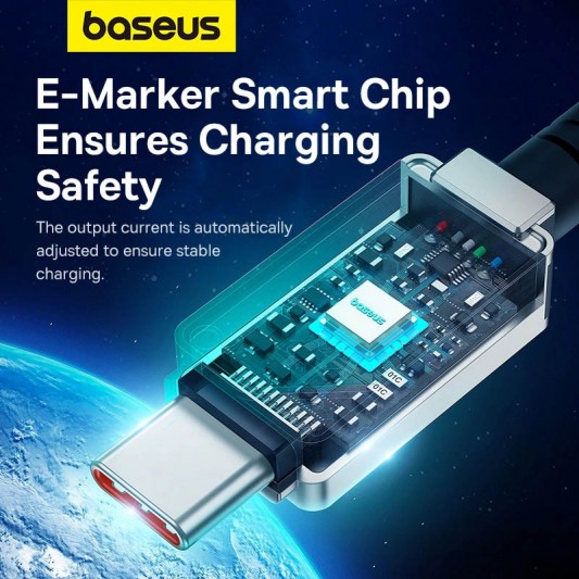 Дата кабель Baseus Unbreakable Series Fast Charging Type-C to Type-C 100W 1m (P10355800111-0) Black - зображення 1 