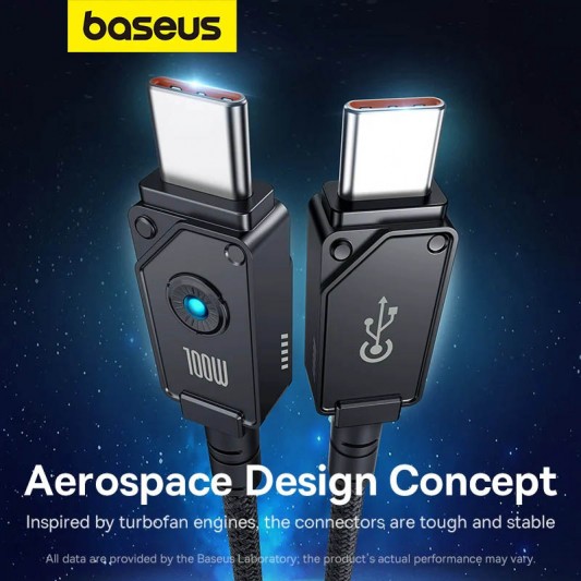 Дата кабель Baseus Unbreakable Series Fast Charging Type-C to Type-C 100W 1m (P10355800111-0) Black - зображення 2 