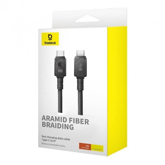 Дата кабель Baseus Unbreakable Series Fast Charging Type-C to Type-C 100W 1m (P10355800111-0) Black - зображення 6 