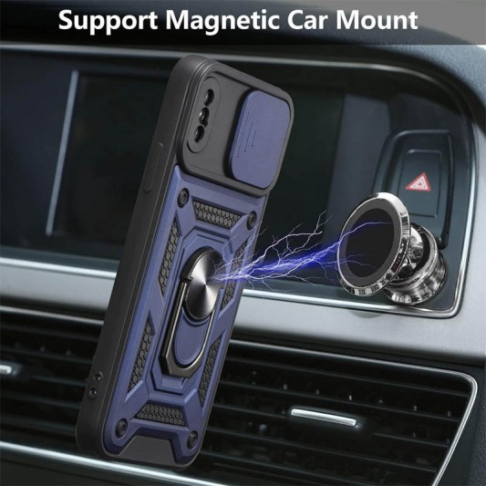 Ударопрочный чехол Camshield Serge Ring для Apple iPhone X / XS (5.8") Синий - изображение 1