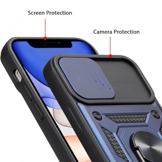 Ударопрочный чехол Camshield Serge Ring для Apple iPhone X / XS (5.8") Синий - изображение 2