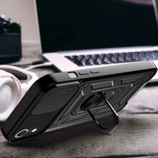 Ударостійкий чохол Camshield Serge Ring для Apple iPhone XR (6.1") Чорний - зображення 3 