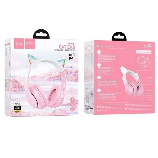 Накладные беспроводные наушники Hoco W42 Cat, Cherry blossom - изображение 1