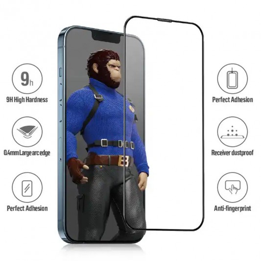 Защитное 2.5D стекло Blueo Corning Gorilla Glass для Apple iPhone 14 Pro (6.1") Черный - изображение 1