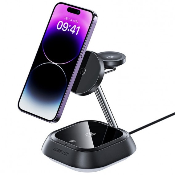 Бездротова зарядка Acefast E16 3-in-1, Black