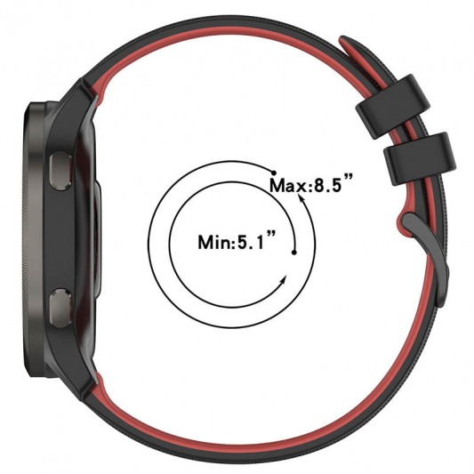Ремінець Ribby для Smart Watch 20mm Black / Red - зображення 2 