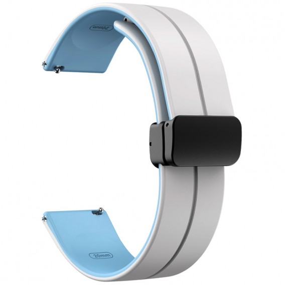 Силиконовый ремешок Classy для Smart Watch 20mm White / Blue Силиконовый ремешок Classy для Smart Watch 20mm White / Blue