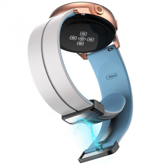Силиконовый ремешок Classy для Smart Watch 20mm White / Blue - изображение 2