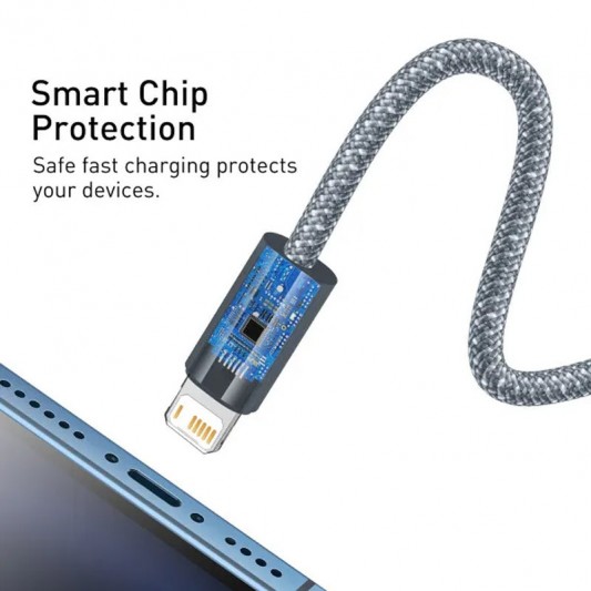 Дата кабель Baseus Dynamic Series USB to Lightning 2.4A (1m) (CALD000402) Slate Gray - зображення 2 