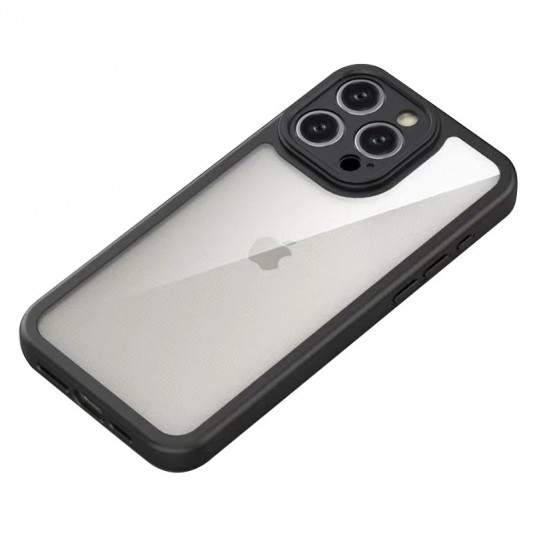 TPU чохол Transparent + Colour 1,5mm для Apple iPhone 13 Pro (6.1") Black - зображення 3 
