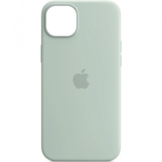 Чехол Silicone case (AAA) with Magsafe and Animation для Apple iPhone 14 (6.1") Бирюзовый / Succulent - изображение 1