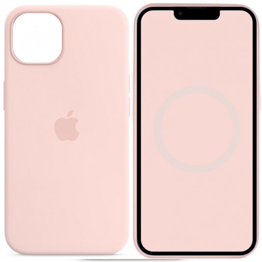 Чехол Silicone case (AAA) with Magsafe and Animation для Apple iPhone 14 (6.1") Розовый / Chalk Pink