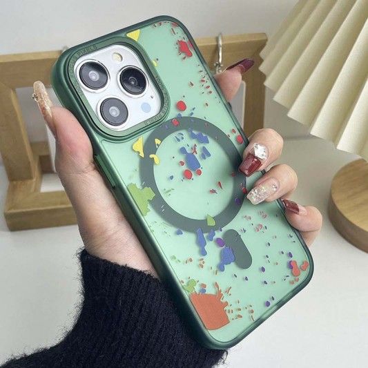 Чохол TPU+PC Flush with MagSafe для Apple iPhone 12 Pro Max (6.7"), Dark green - зображення 1 