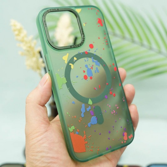 Чохол TPU+PC Flush with MagSafe для Apple iPhone 12 Pro Max (6.7"), Dark green - зображення 2 