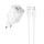 СЗУ Hoco N41 Almighty PD20W+QC3.0 (1USB-A/1C) + кабель Type-C to Type-C White