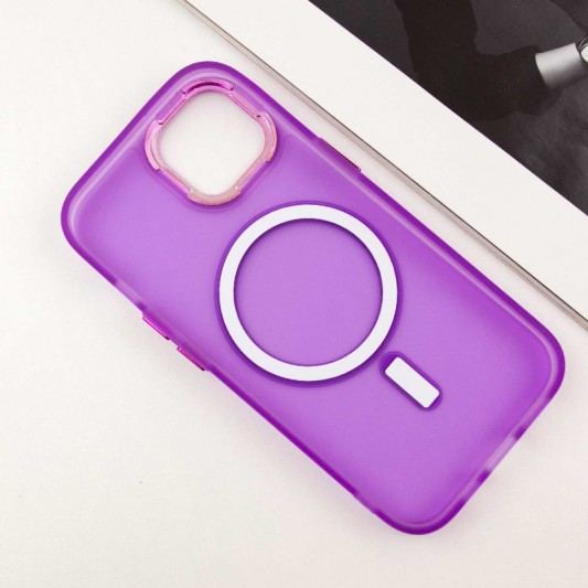 Чохол TPU+PC Lily with MagSafe для Apple iPhone 15 (6.1") Purple - зображення 3 