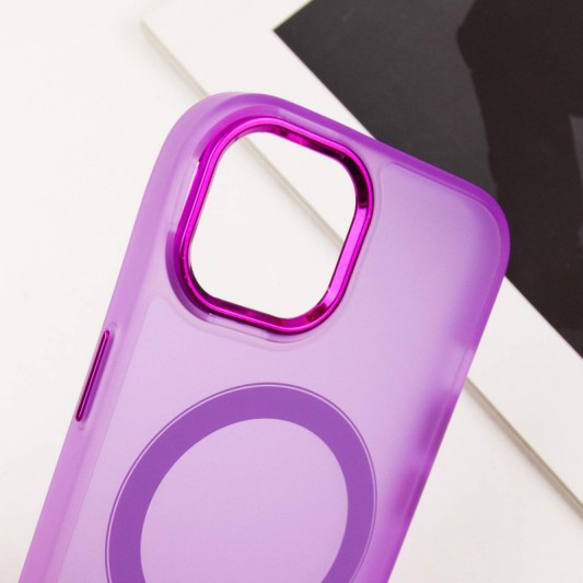 Чохол TPU+PC Lily with MagSafe для Apple iPhone 15 (6.1") Purple - зображення 4 