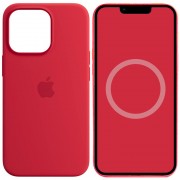 Чехол Silicone case (AAA) with Magsafe and Animation для Apple iPhone 14 Pro (6.1") Красный / Red