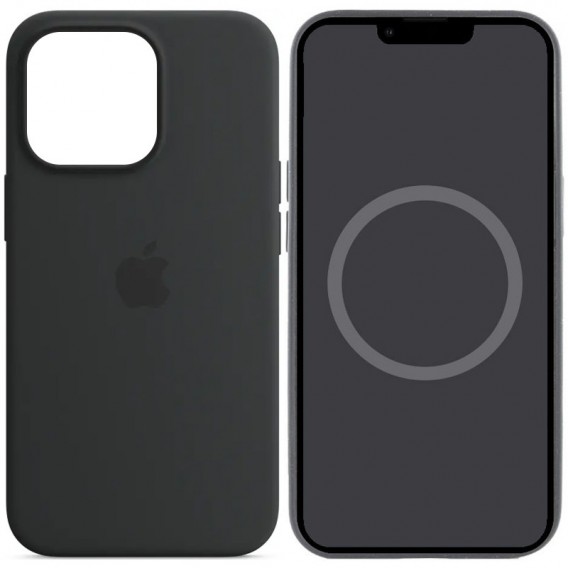Чохол Silicone case (AAA) full with Magsafe and Animation для Apple iPhone 14 Pro (6.1"), Чорний / Midnight